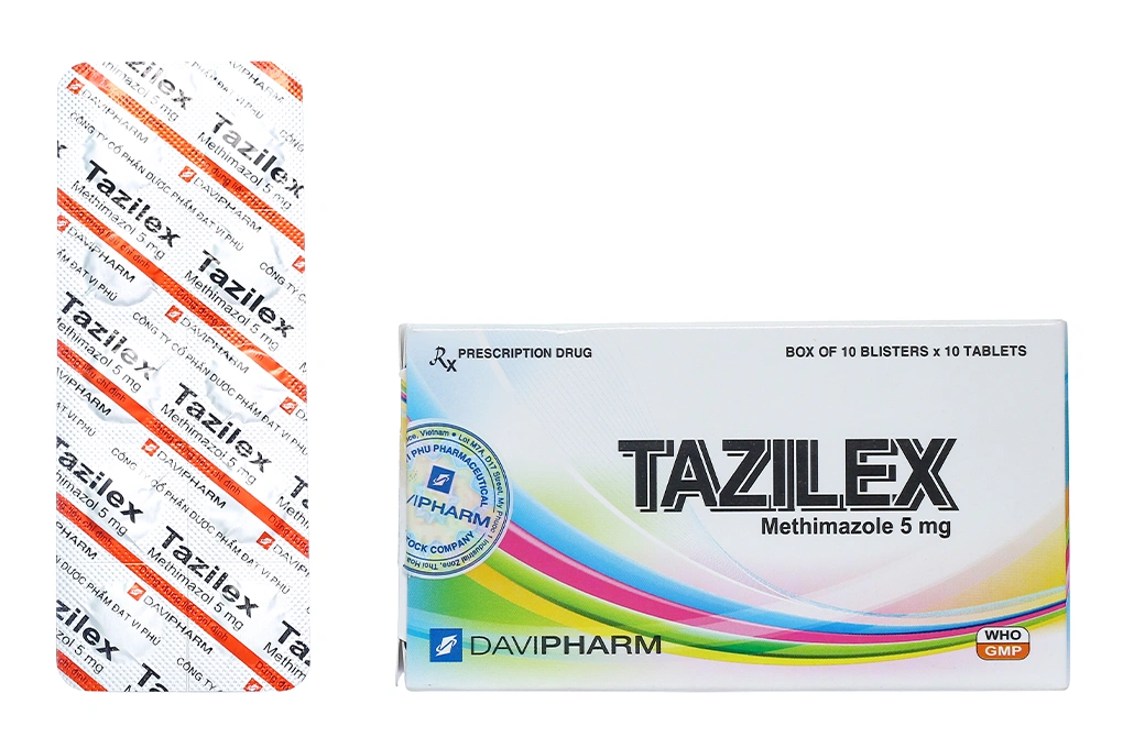 Tazilex 5mg trị triệu chứng nhiễm độc giáp (10 vỉ x 10 viên) - 1