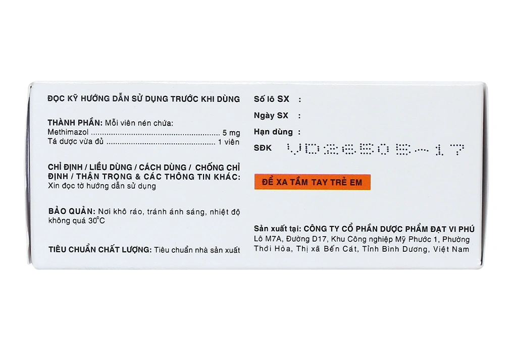 Tazilex 5mg trị triệu chứng nhiễm độc giáp (10 vỉ x 10 viên) - 2