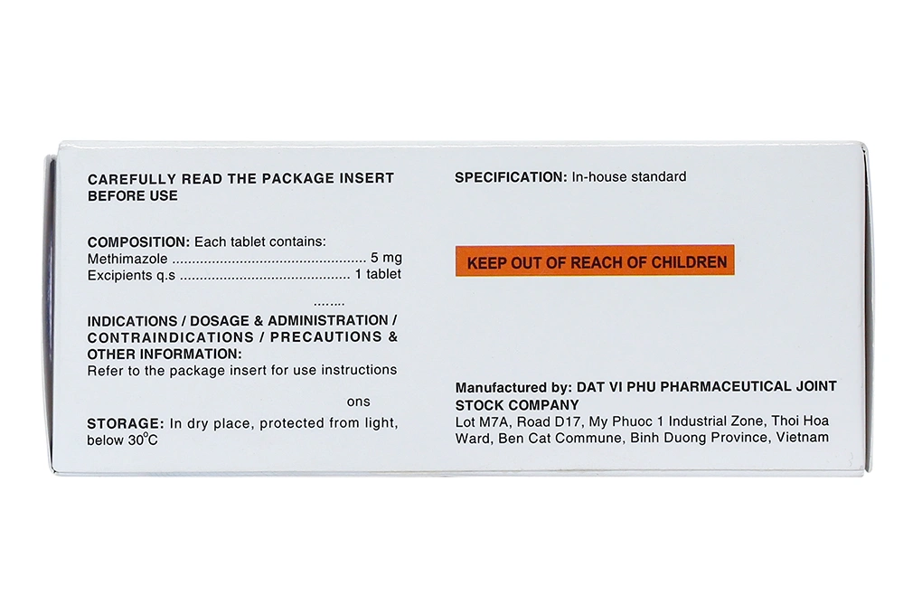 Tazilex 5mg trị triệu chứng nhiễm độc giáp (10 vỉ x 10 viên) - 3