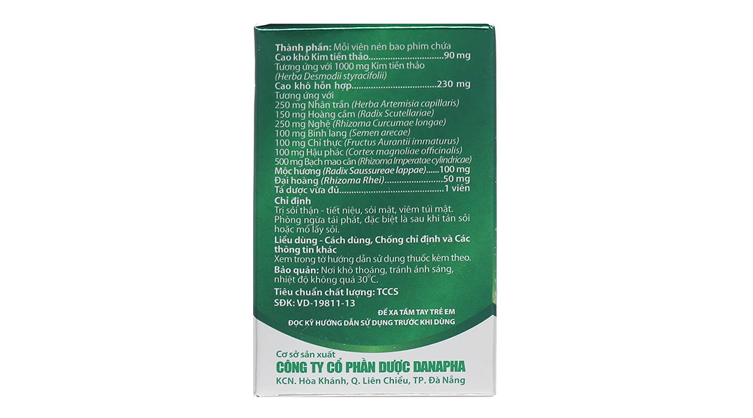 Bài Thạch Danapha điều trị sỏi thận, sỏi mật lọ 45 viên - 9