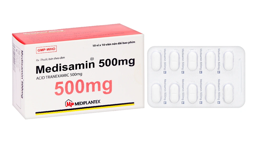 Medisamin 500mg trị và phòng ngừa chảy máu (10 vỉ x 10 viên) - 