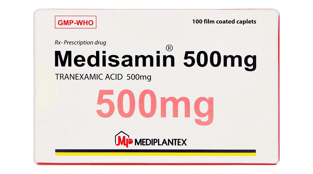 Medisamin 500mg trị và phòng ngừa chảy máu (10 vỉ x 10 viên) - 1
