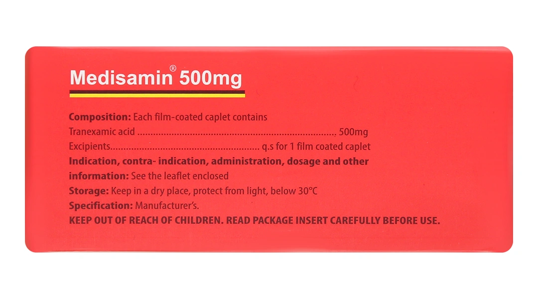 Medisamin 500mg trị và phòng ngừa chảy máu (10 vỉ x 10 viên) - 2