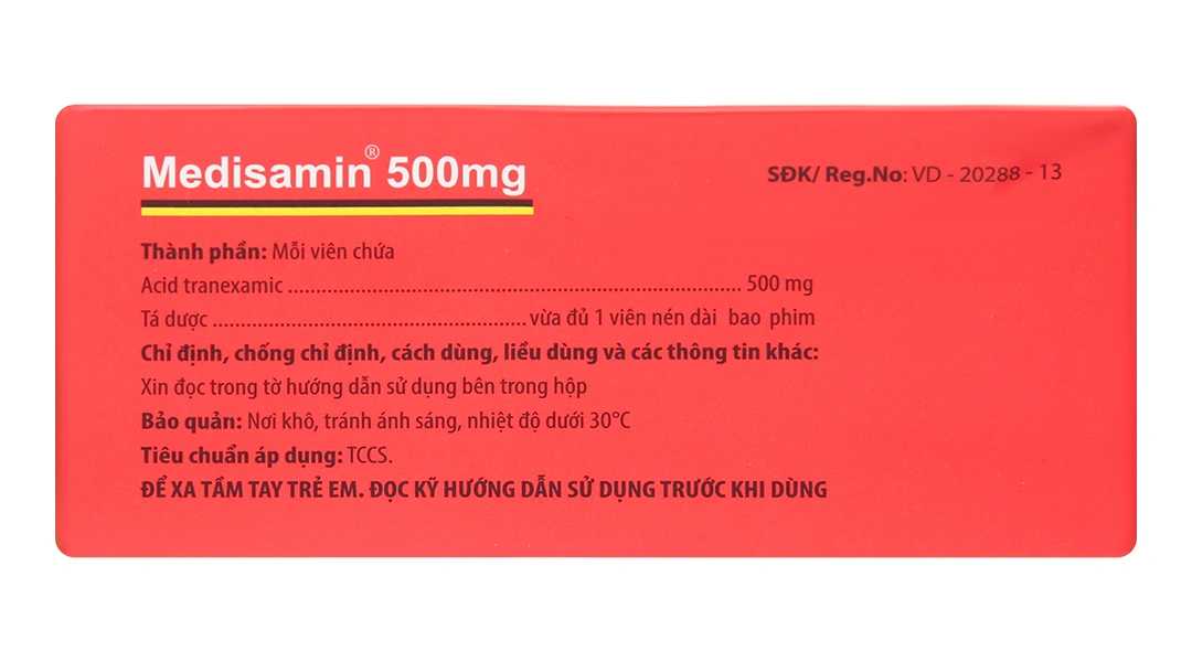 Medisamin 500mg trị và phòng ngừa chảy máu (10 vỉ x 10 viên) - 3