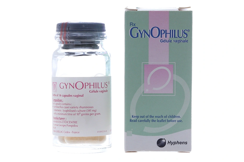 Viên đặt âm đạo Gynophilus 341mg trị nhiễm khuẩn âm đạo lọ 14 viên - 