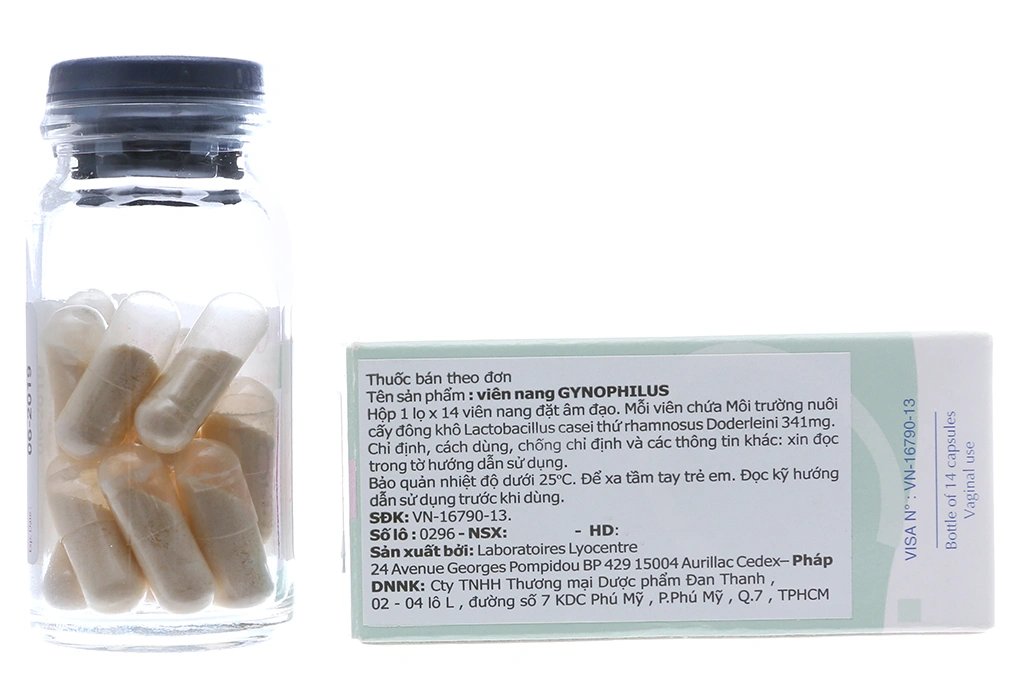 Viên đặt âm đạo Gynophilus 341mg trị nhiễm khuẩn âm đạo lọ 14 viên - 1