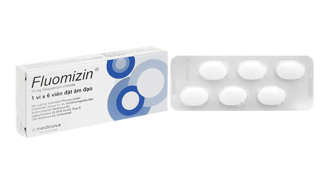 Viên đặt âm đạo Fluomizin trị nhiễm khuẩn, nhiễm nấm âm đạo (1 vỉ x 6 viên) - 