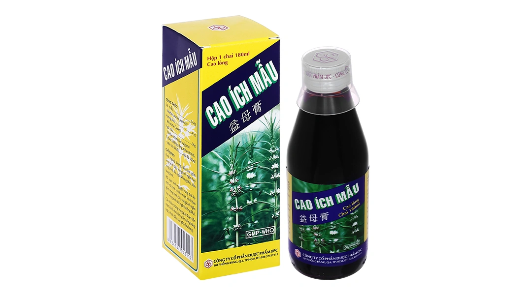 Cao lỏng Cao Ích Mẫu trị kinh nguyệt không đều, đau bụng kinh chai 180ml - 