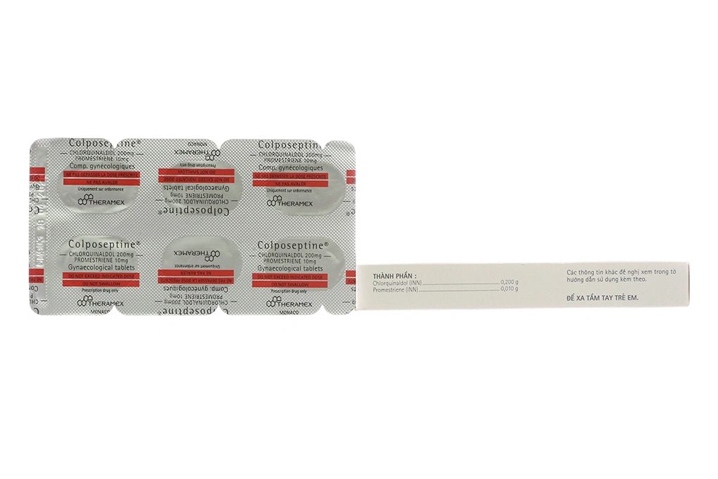 Viên đặt âm đạo Colposeptine trị huyết trắng (3 vỉ x 6 viên) - 1