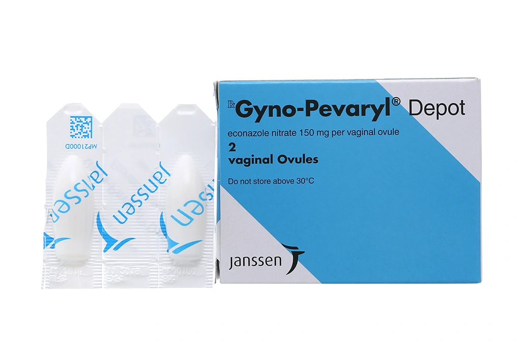 Viên đặt âm đạo Gyno-Pevaryl Depot 150mg trị nhiễm nấm âm đạo (1 vỉ x 2 viên) - 