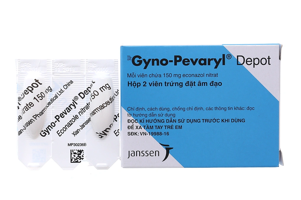 Viên đặt âm đạo Gyno-Pevaryl Depot 150mg trị nhiễm nấm âm đạo (1 vỉ x 2 viên) - 1
