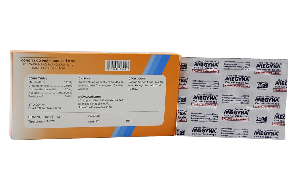Viên đặt âm đạo Megyna trị viêm âm đạo (1 vỉ x 10 viên) - 1