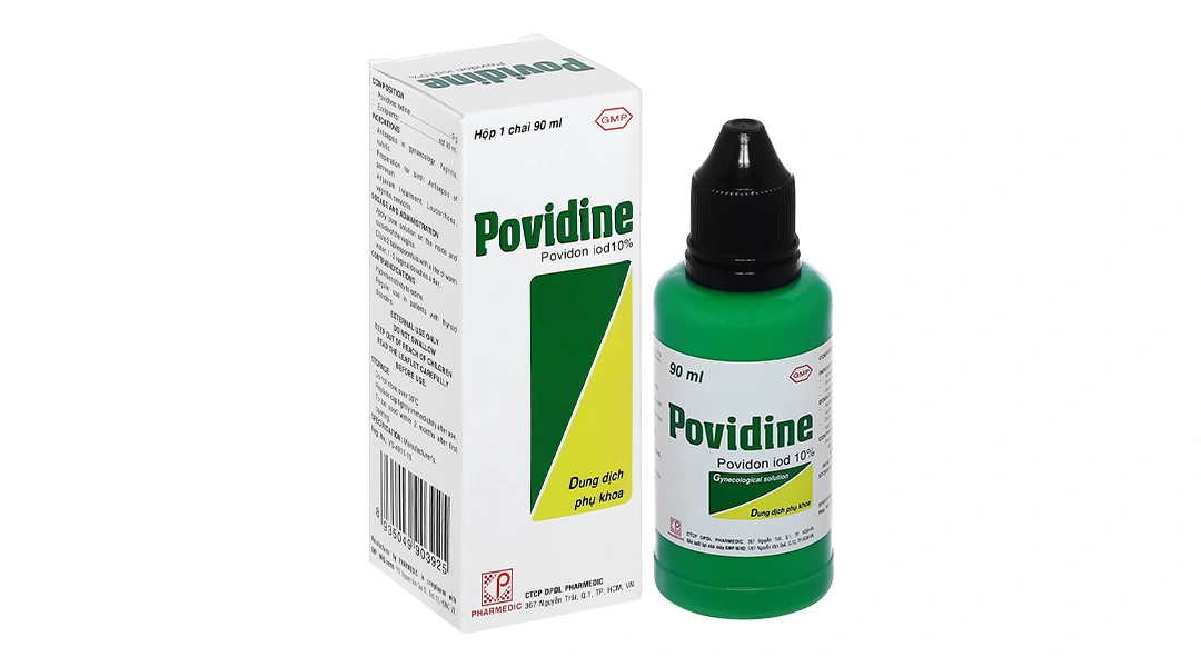 Dung dịch phụ khoa Povidine 10% sát trùng viêm âm đạo, âm hộ chai 90ml - 