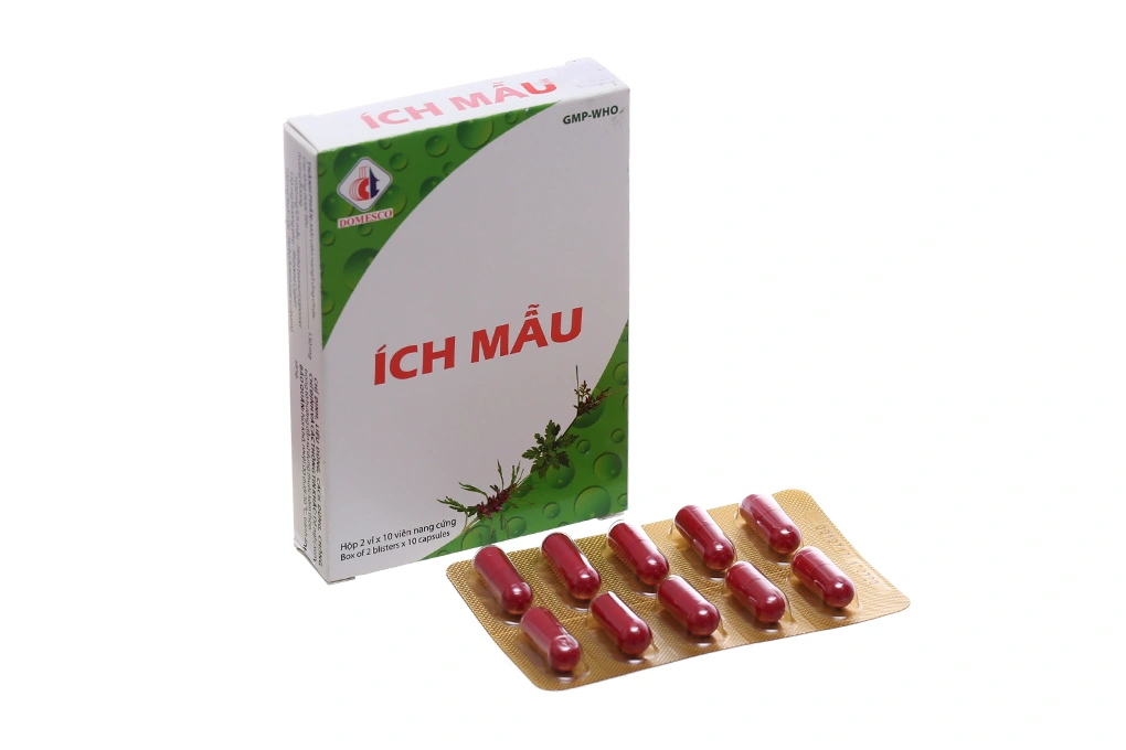 Ích mẫu Domesco trị kinh nguyệt không đều, đau bụng kinh (2 vỉ x 10 viên) - 