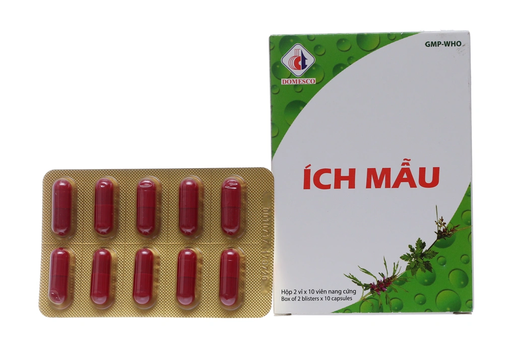 Ích mẫu Domesco trị kinh nguyệt không đều, đau bụng kinh (2 vỉ x 10 viên) - 1