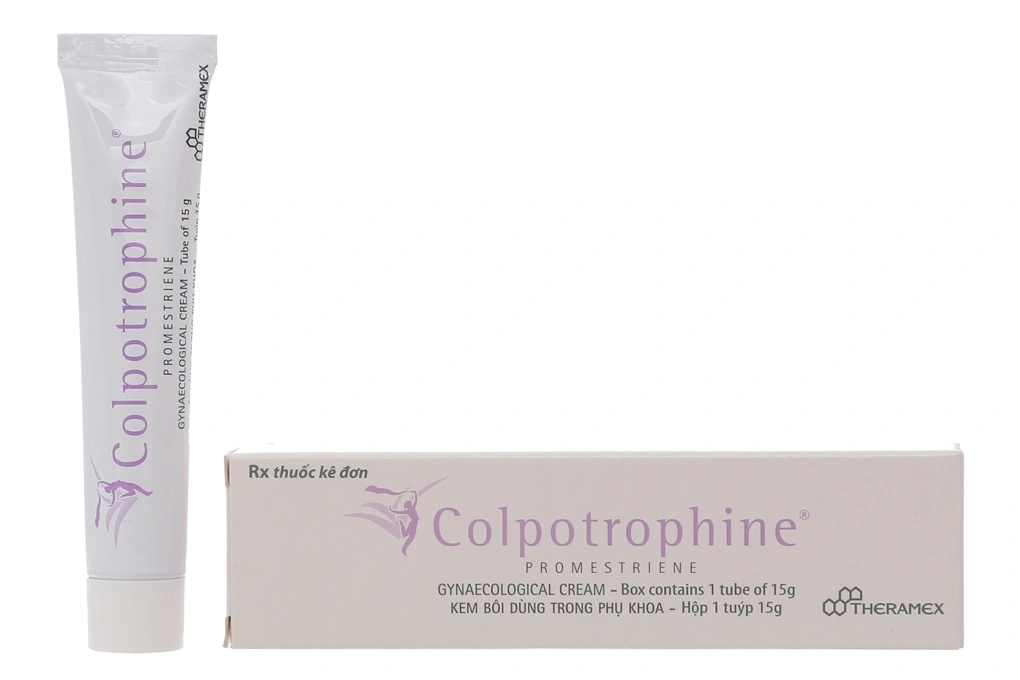 Kem bôi dùng trong phụ khoa Colpotrophine trị viêm teo âm đạo tuýp 15g - 