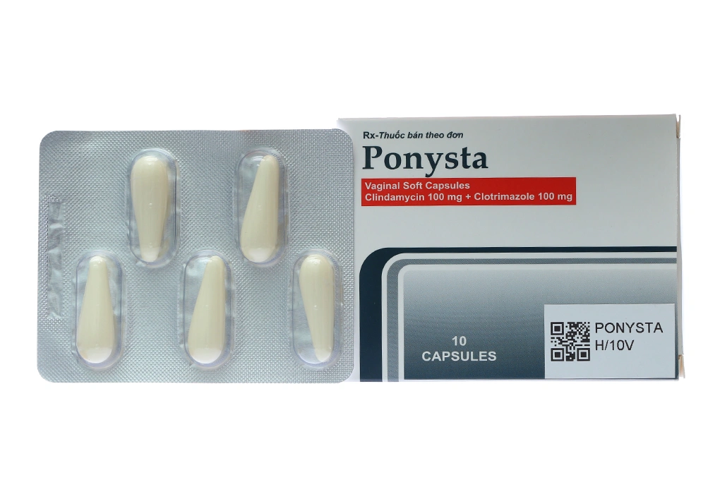 Viên đặt âm đạo Ponysta trị viêm âm đạo (2 vỉ x 5 viên) - 1