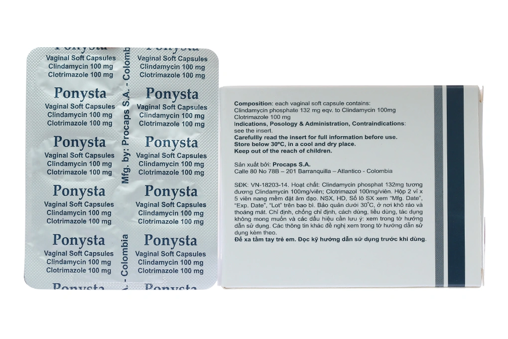 Viên đặt âm đạo Ponysta trị viêm âm đạo (2 vỉ x 5 viên) - 2
