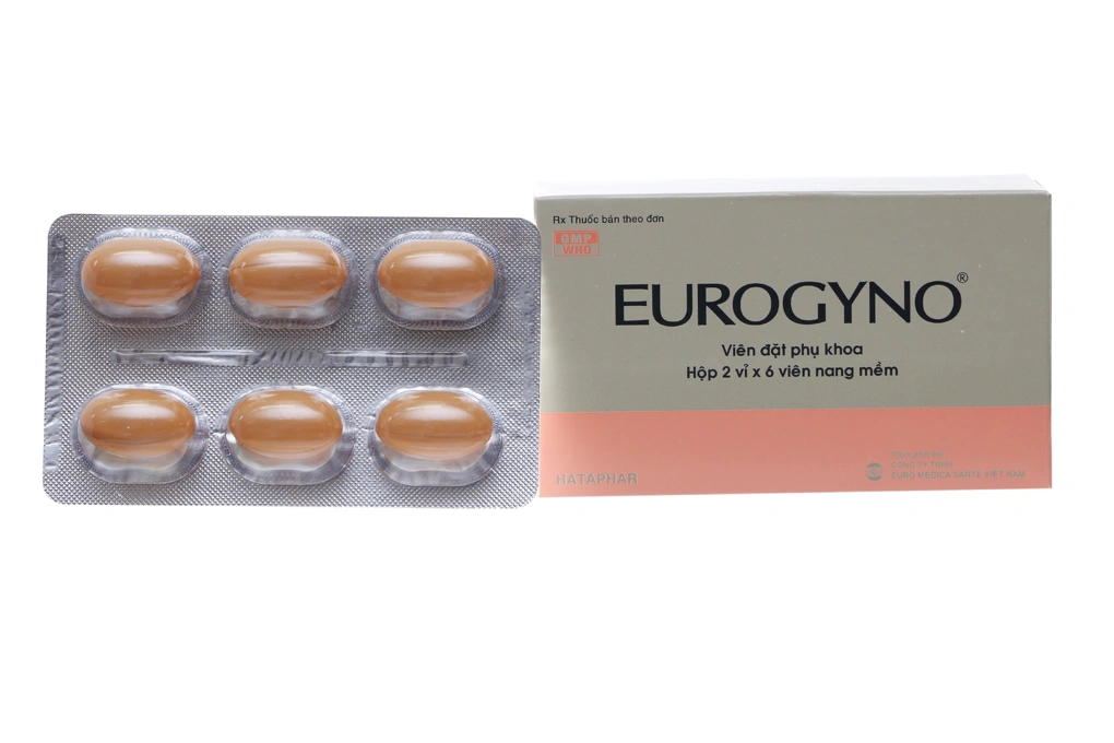 Viên đặt âm đạo Eurogyno trị nhiễm khuẩn, nấm âm đạo (2 vỉ x 6 viên) - 1