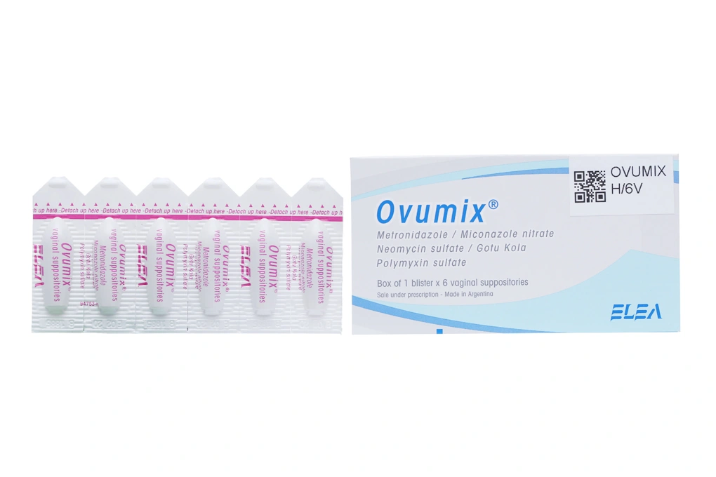 Viên đặt âm đạo Ovumix trị viêm cổ tử cung, viêm âm đạo (1 vỉ x 6 viên) - 1