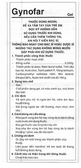 Gel vệ sinh phụ nữ Gynofar trị viêm âm đạo, huyết trắng, sát trùng ngoài da chai 100g - 5