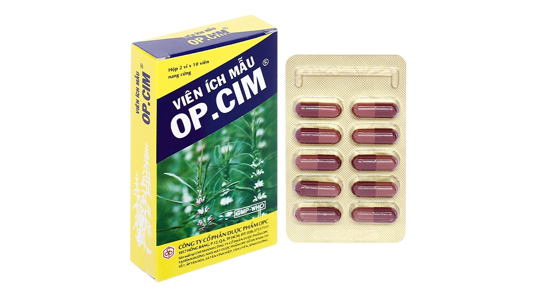 Viên Ích Mẫu OP.CIM trị kinh nguyệt không đều, đau bụng kinh (2 vỉ x 10 viên) - 
