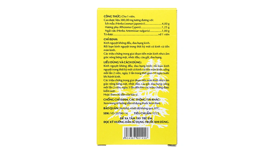 Viên Ích Mẫu OP.CIM trị kinh nguyệt không đều, đau bụng kinh (2 vỉ x 10 viên) - 1