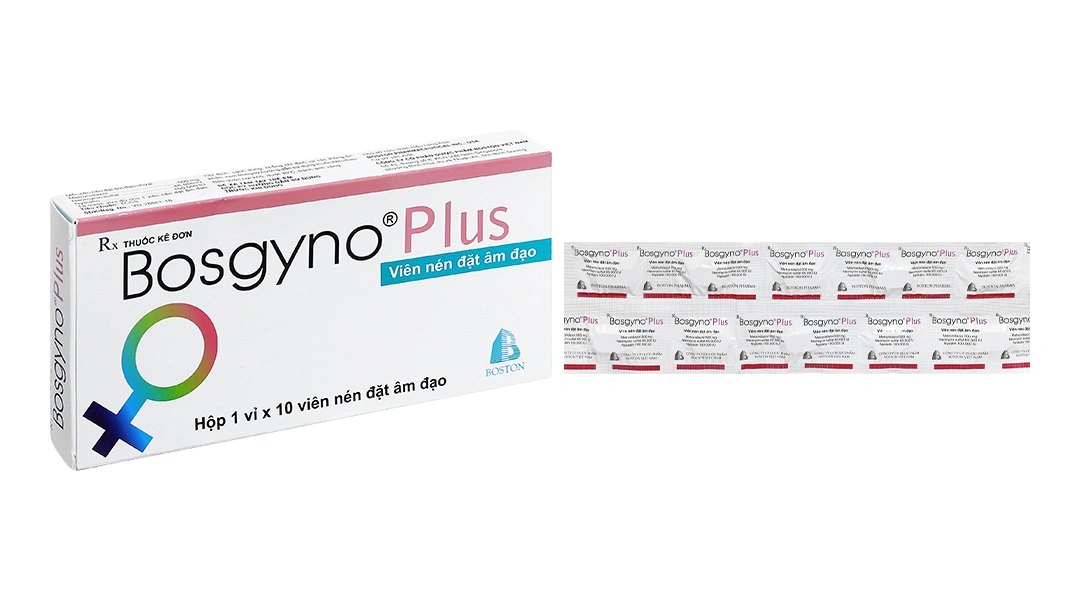 Viên đặt âm đạo Bosgyno Plus trị viêm âm đạo (1 vỉ x 10 viên) - 