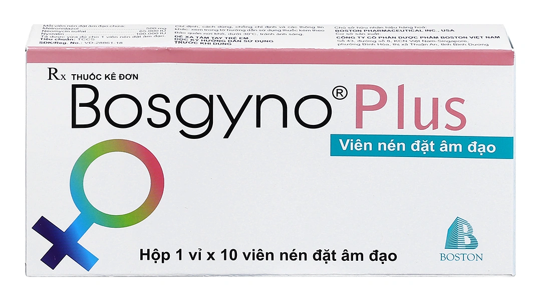 Viên đặt âm đạo Bosgyno Plus trị viêm âm đạo (1 vỉ x 10 viên) - 1