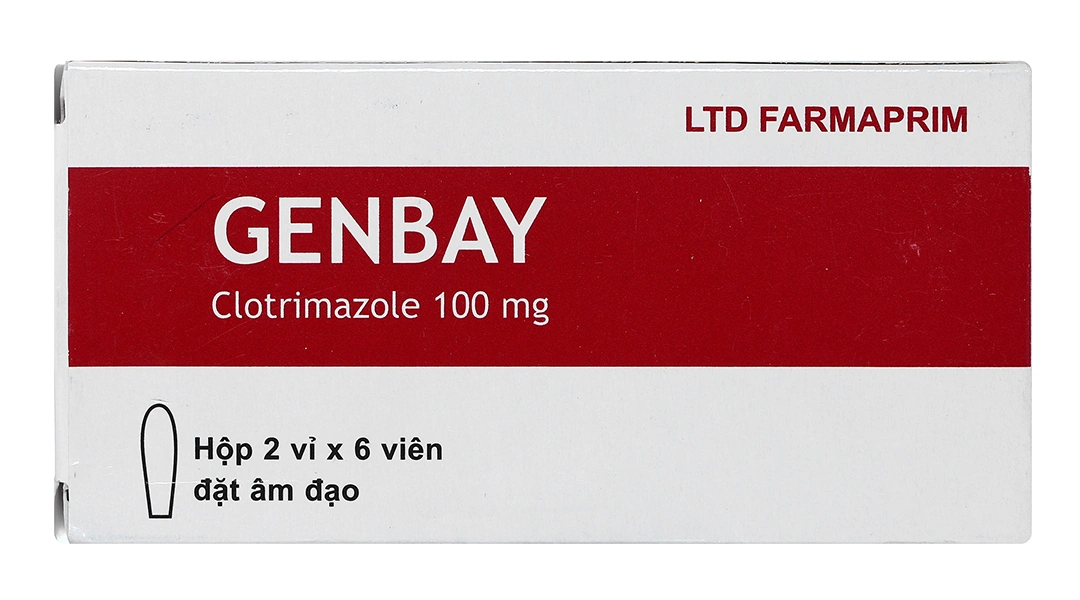Viên đặt âm đạo Genbay 100mg trị nhiễm khuẩn, nấm âm đạo (2 vỉ x 6 viên) - 2