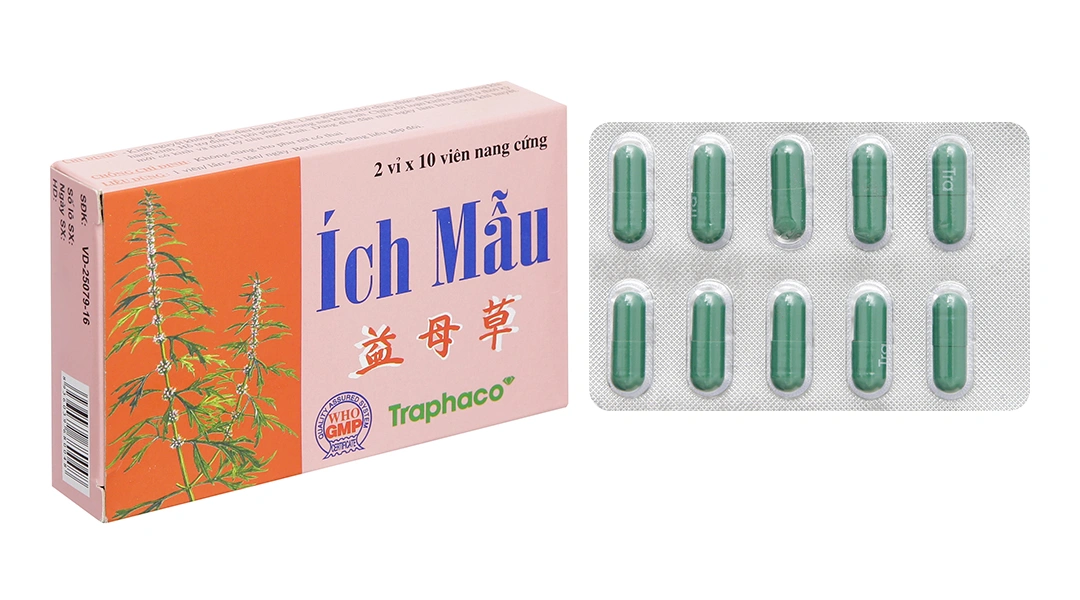 Ích Mẫu Traphaco trị kinh nguyệt không đều, đau bụng kinh (2 vỉ x 10 viên) - 
