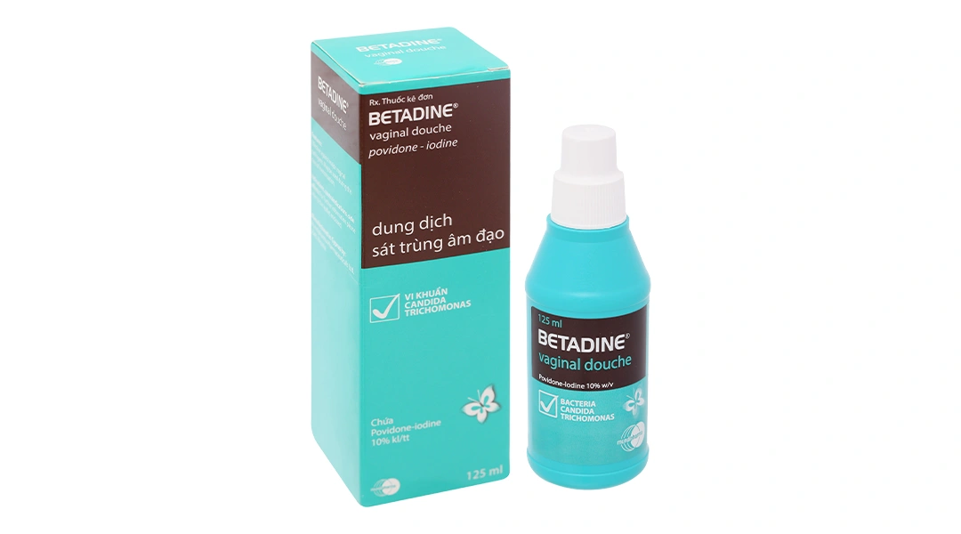 Dung dịch Betadine Vaginal Douche 10% hỗ trợ trị nhiễm khuẩn âm đạo chai 125ml - 