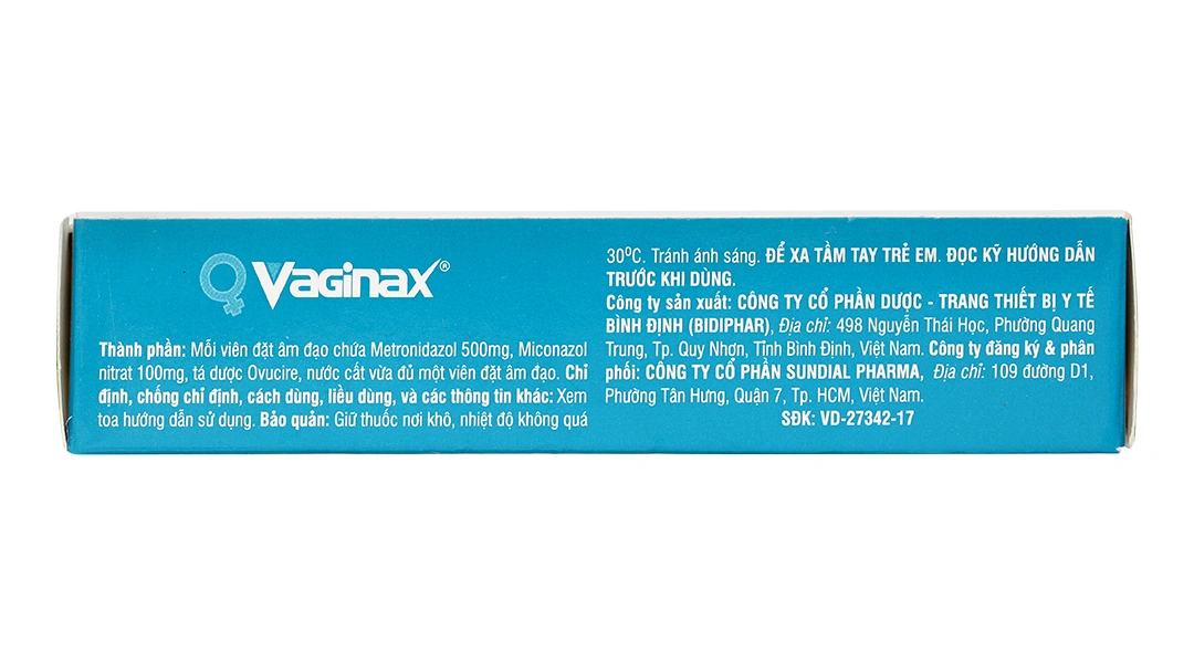 Viên đặt âm đạo Vaginax trị viêm âm đạo do nhiễm khuẩn, nhiễm nấm (2 vỉ x 7 viên) - 2