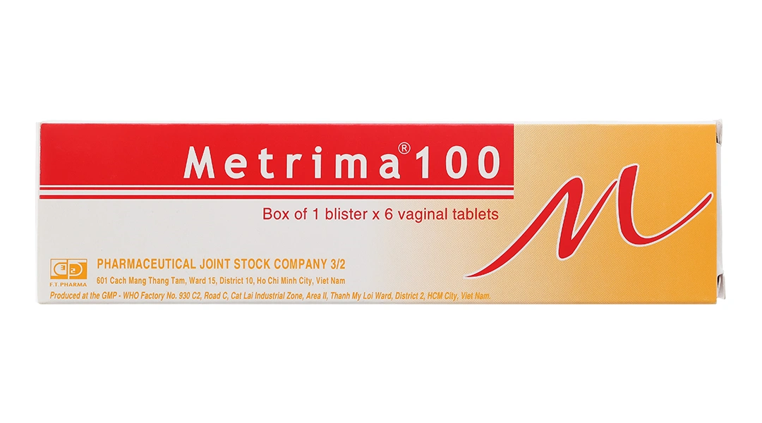 Viên đặt âm đạo Metrima 100 trị bệnh nấm Candida ở âm hộ, âm đạo (1 vỉ x 6 viên) - 1