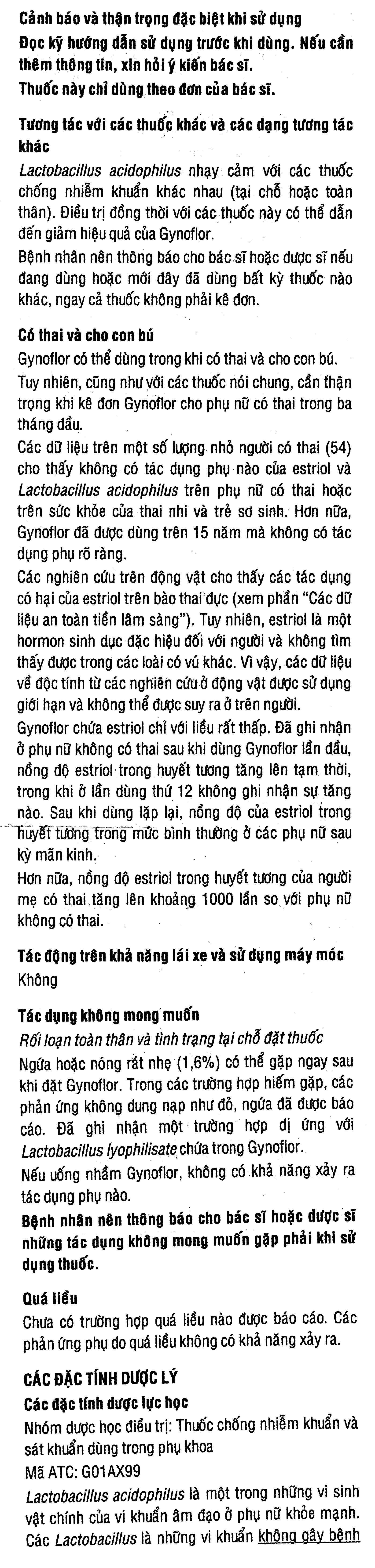 Viên đặt âm đạo Gynoflor bổ sung Lactobacillus, trị viêm teo âm đạo (2 vỉ x 6 viên) - 5