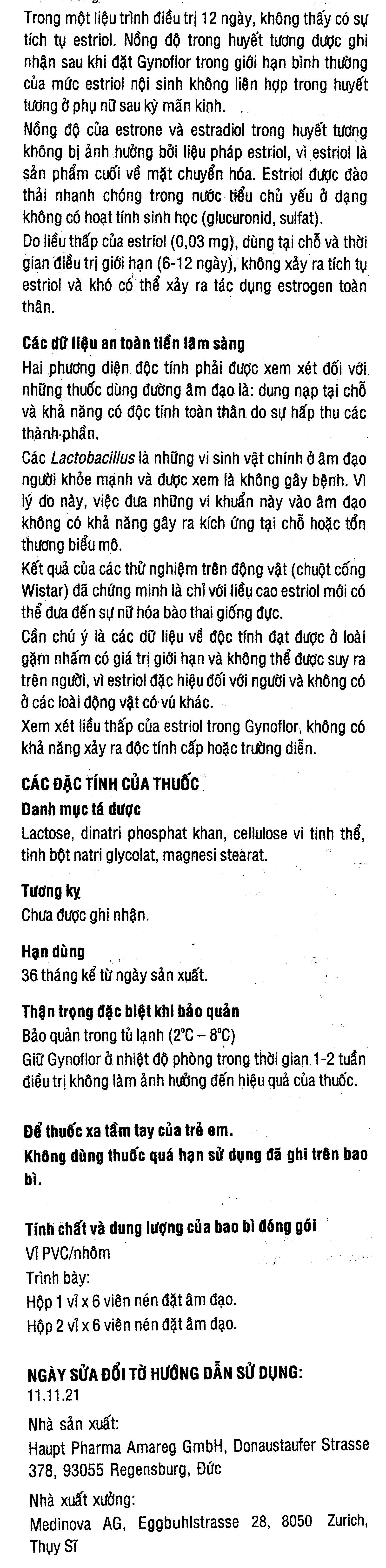 Viên đặt âm đạo Gynoflor bổ sung Lactobacillus, trị viêm teo âm đạo (2 vỉ x 6 viên) - 7