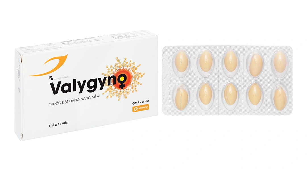 Viên đặt Valygyno trị viêm nhiễm phụ khoa (1 vỉ x 10 viên) - 