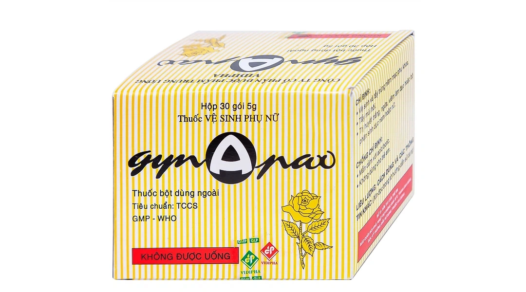 Thuốc bột dùng ngoài Gynapax Vidipha vệ sinh niêm mạc phụ khoa (30 gói x 5g) - 