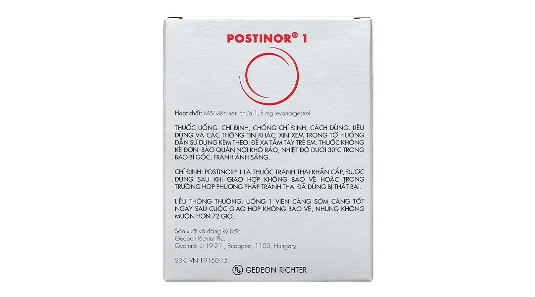 Postinor 1 thuốc tránh thai khẩn cấp trong vòng 72 giờ (1 vỉ x 1 viên) - 2