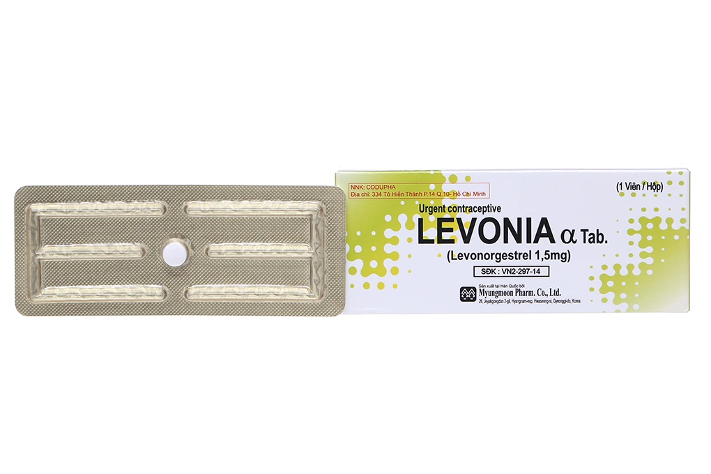 Levonia Alpha Tab thuốc tránh thai khẩn cấp trong vòng 72 giờ hộp 1 viên - 