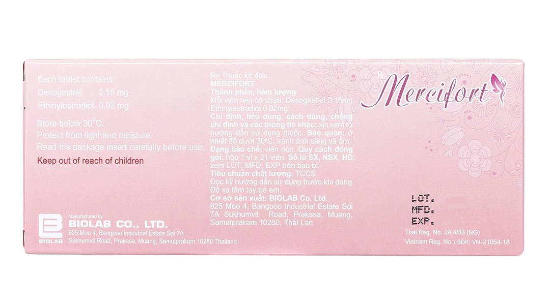 Mercifort thuốc tránh thai hằng ngày (1 vỉ x 21 viên) - 2