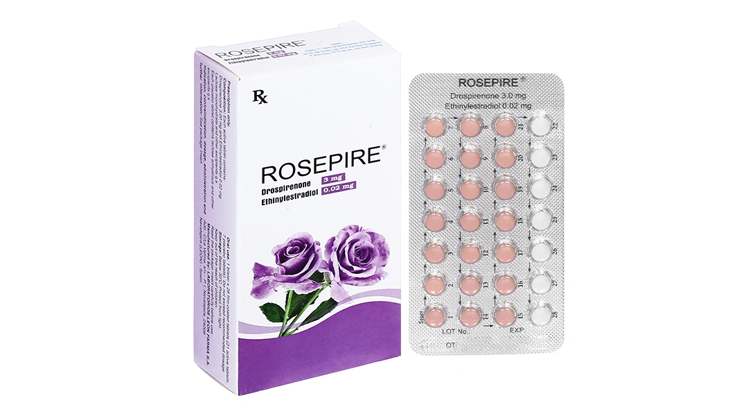 Rosepire 3mg/0.02mg thuốc tránh thai hằng ngày (1 vỉ x 28 viên) - 