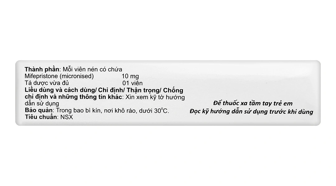 Mife 10 thuốc tránh thai khẩn cấp trong vòng 120 giờ (1 vỉ x 1 viên) - 2
