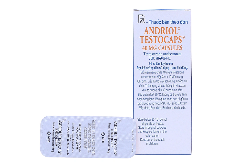Andriol Testocaps 40mg bổ sung testosterone (3 vỉ x 10 viên) - 1