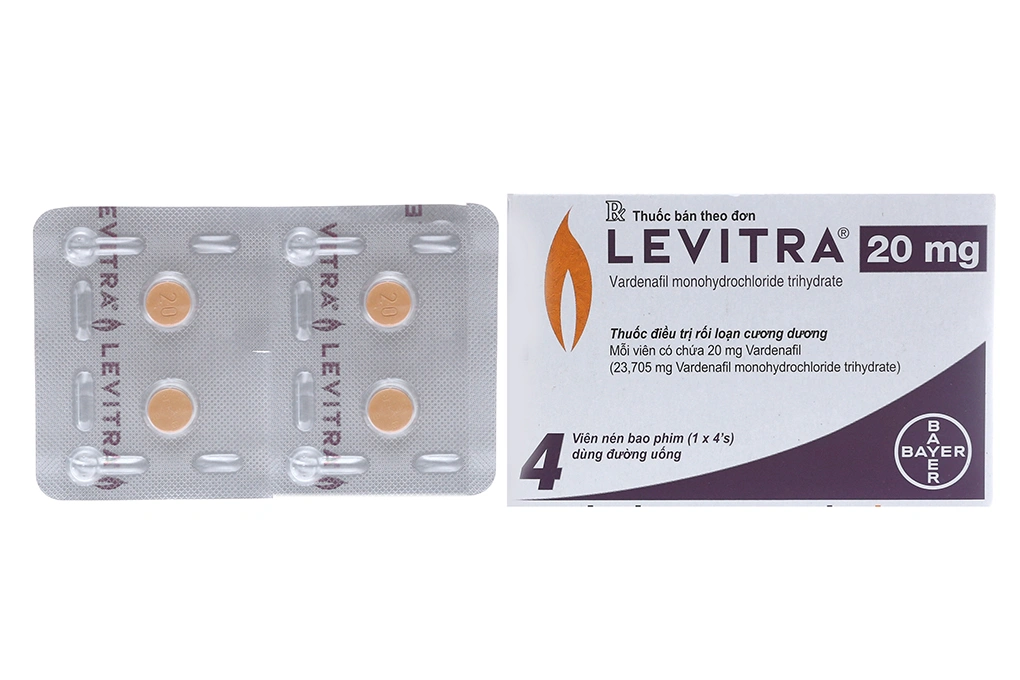 Levitra 20mg trị rối loạn cương dương (1 vỉ x 4 viên) - 