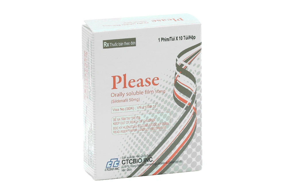 Film ngậm Please Orally Soluble Film 50mg trị rối loạn cương dương (10 túi x 1 film) - 