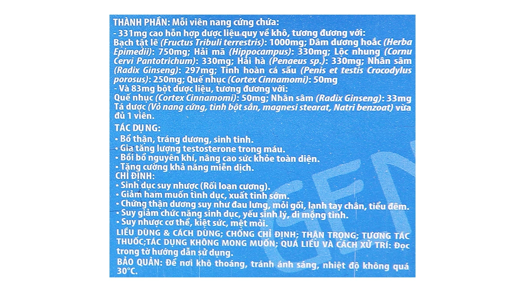 Genshu hỗ trợ trị rối loạn cương dương (3 vỉ x 10 viên) - 5
