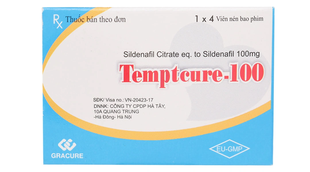 Temptcure-100 trị các tình trạng rối loạn cương dương (1 vỉ x 4 viên) - 2