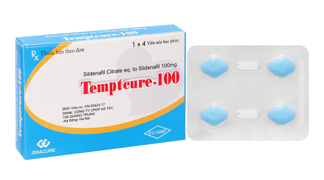 Temptcure-100 trị các tình trạng rối loạn cương dương (1 vỉ x 4 viên) - 