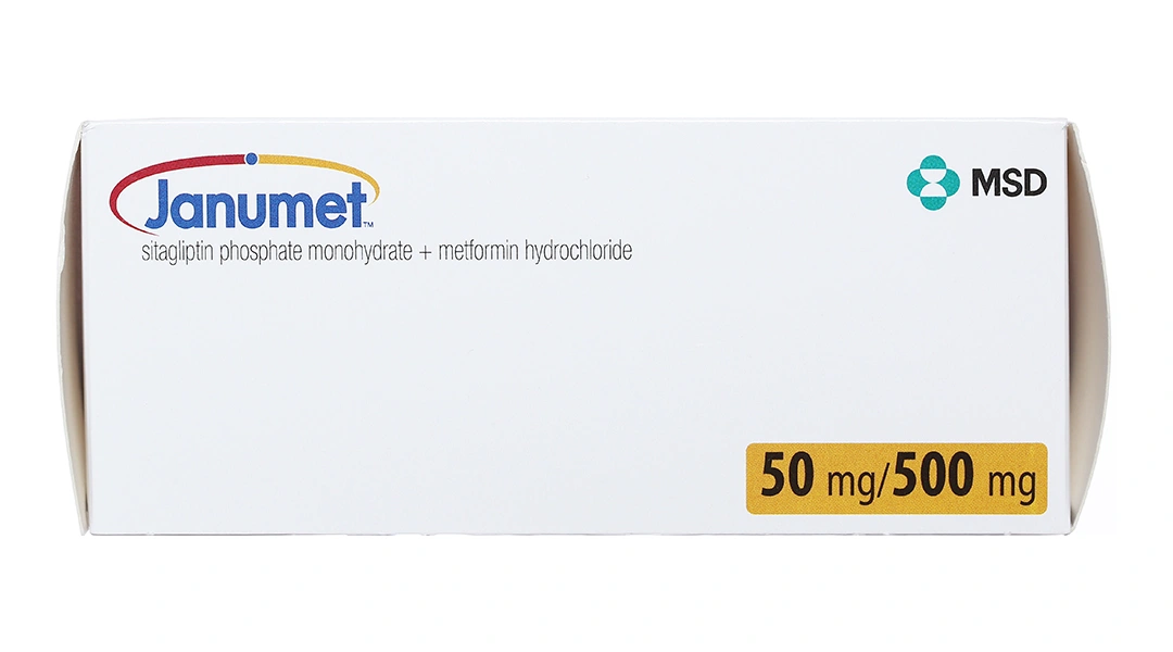Janumet 50mg/500mg trị đái tháo đường tuýp 2 (4 vỉ x 7 viên) - 3